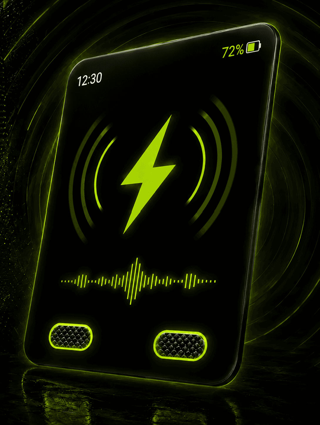 Botones frontales de AceBand y pantalla de retroalimentación háptica
