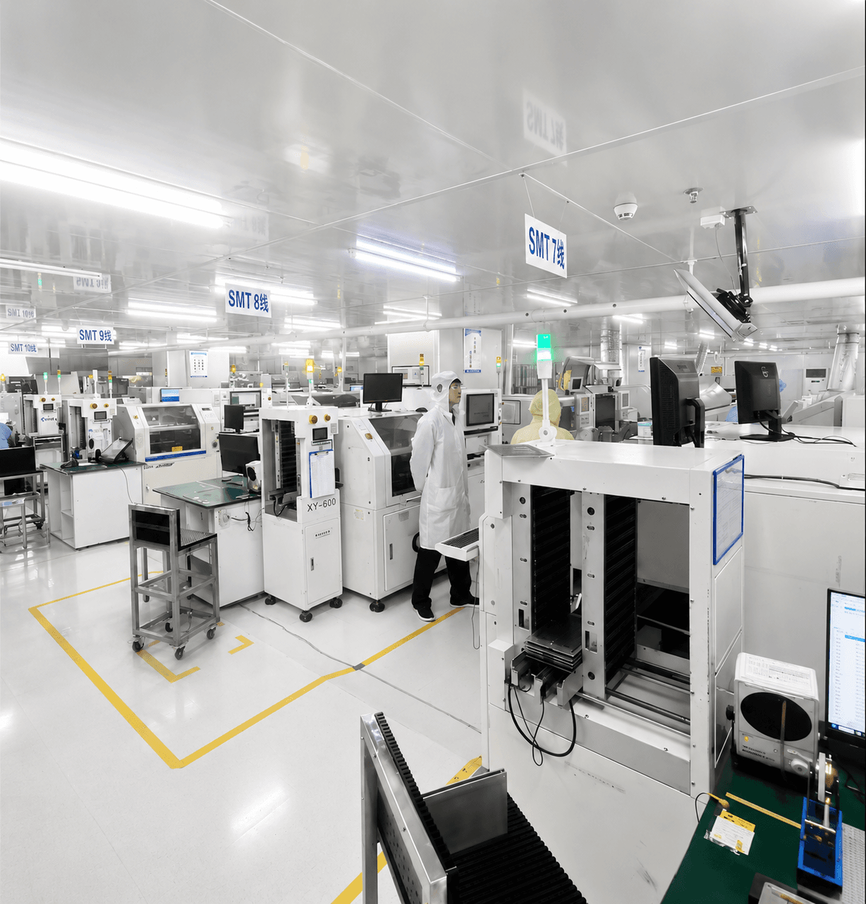 Clean room production floor at the factory